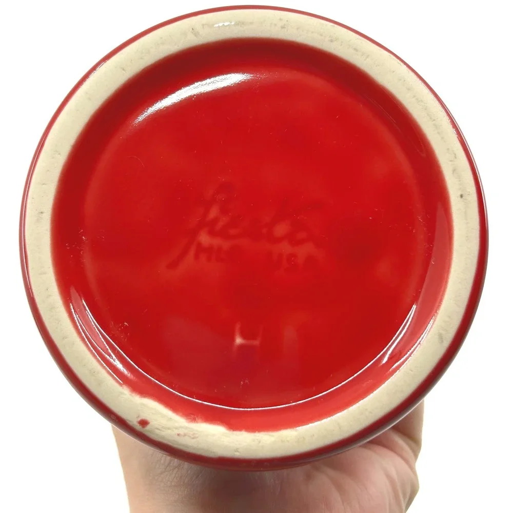 Modern Fiesta HLC Red Scarlet Art Deco Vase 9 inches Tall Medium Vase Marked